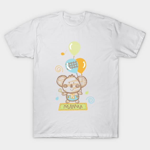 Koala Playing Balloons T-Shirt by angsabiru